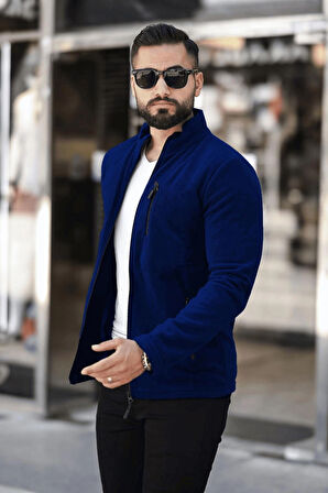 Erkek Saks Polar Standart Tam Fermuarlı 3 Cepli Erkek Polar Butik