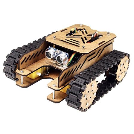 Woodie Ahşap Tank Robotu Seti - Demonte