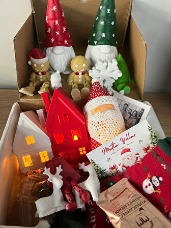 20 Parça Yılbaşı Hediye Kutusu Noel Temalı Dekoratif Set Yılbaşı Süsleri Premium Yeni Yıl Hediyesi