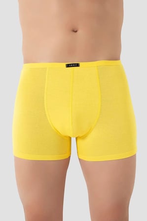 Özel Seri Yaş Renk Sade Erkek İnce Bel Lastikli Bambu Boxer Sarı 5'li Paket