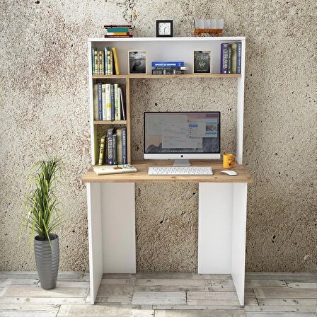 Robin Home Cornelia No 2 Çalışma Masası Kitaplık Çam Beyaz