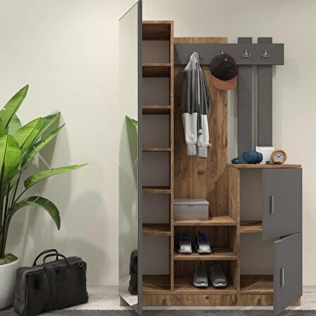 Robin Home Lenka Vestiyer Portmanto Ayakkabılık Çam-Gri