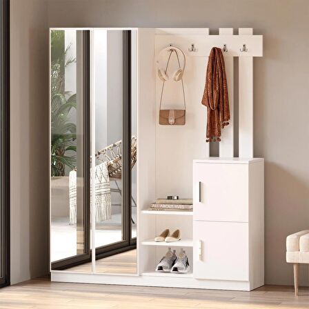 Robin Home Benjamin Vestiyer Portmanto Ayakkabılık Beyaz