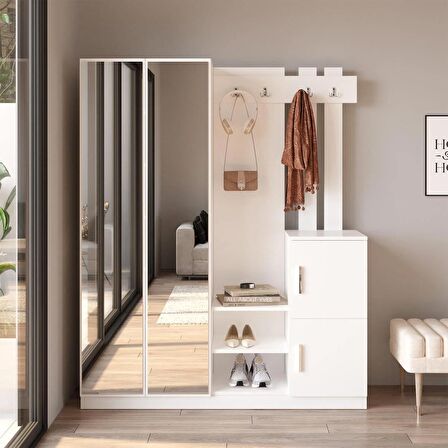 Robin Home Benjamin Vestiyer Portmanto Ayakkabılık Beyaz
