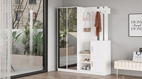 Robin Home Benjamin Vestiyer Portmanto Ayakkabılık Beyaz