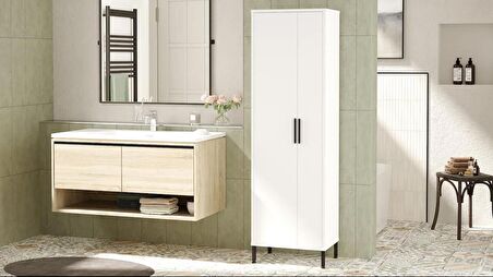 Robin Home Carmen Çok Amaçlı Dolap Vileda Banyo Dolabı Beyaz
