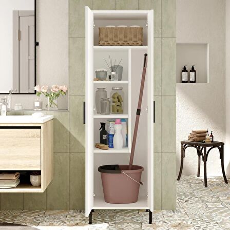 Robin Home Carmen Çok Amaçlı Dolap Vileda Banyo Dolabı Beyaz