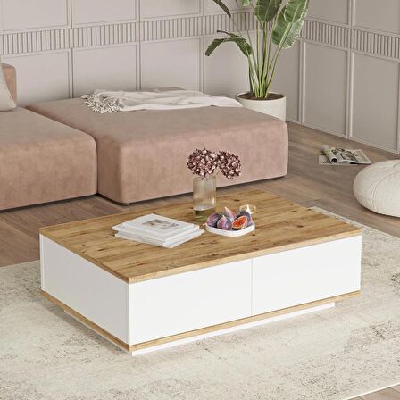 Robin Home Loft Orta Sehpa 2 Kapaklı Çam-Beyaz 