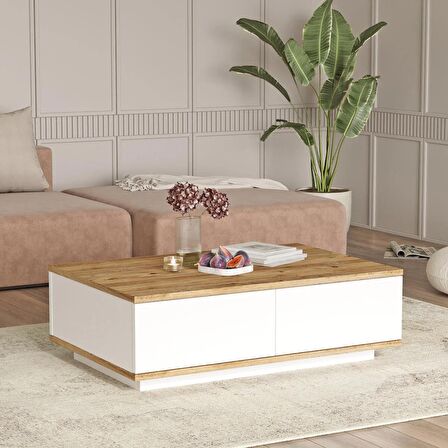 Robin Home Loft Orta Sehpa 2 Kapaklı Çam-Beyaz 