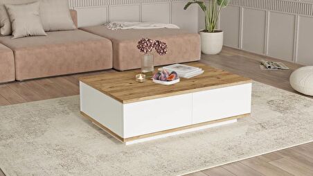 Robin Home Loft Orta Sehpa 2 Kapaklı Çam-Beyaz 
