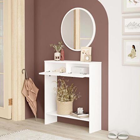 Robin Home Queen Aynalı Dresuar 2 Kapaklı Beyaz