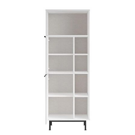 Robin Home Lidya Banyo Dolabı Çok Amaçlı Dolap 2 Kapaklı Metal Ayaklı Beyaz 
