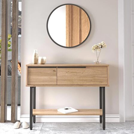 Robin Home Lidya Dresuar Aynalı Kapaklı Metal Ayaklı Sepet 