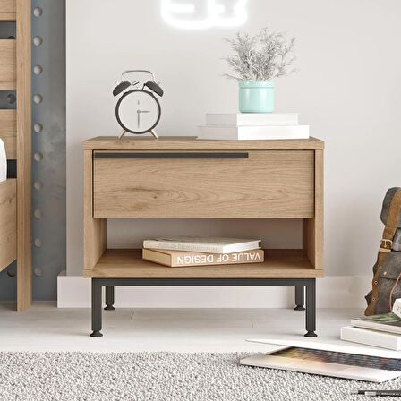 Robin Home Lidya Komodin Çekmeceli Metal Ayaklı Sepet