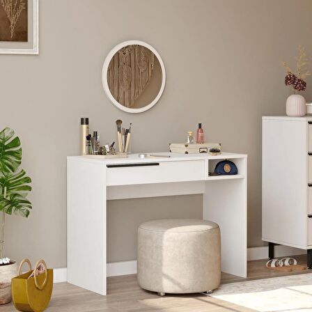Robin Home Lidya Makyaj Masası Aynalı Çekmeceli Beyaz
