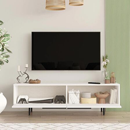 Robin Home Lidya Tv Ünitesi Orta Sehpa 2'Li Set Beyaz 