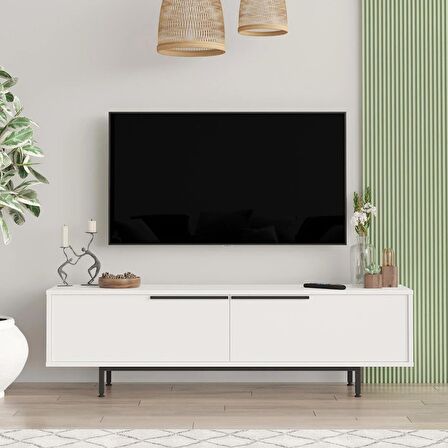 Robin Home Lidya Tv Ünitesi Sehpası Metal Ayaklı 160cm Beyaz 