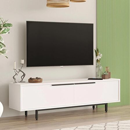Robin Home Lidya Tv Ünitesi Sehpası Metal Ayaklı 160cm Beyaz 