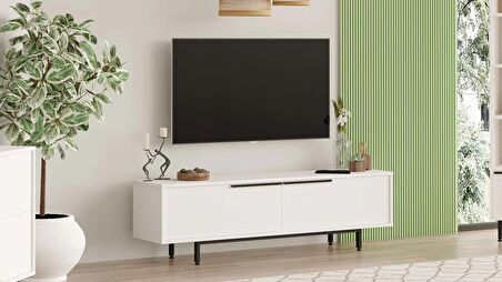 Robin Home Lidya Tv Ünitesi Sehpası Metal Ayaklı 160cm Beyaz 