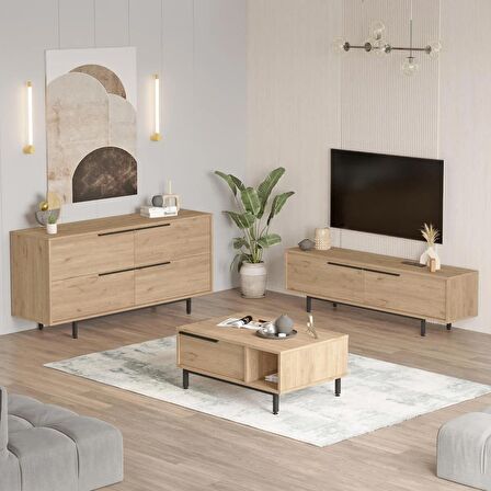 Robin Home Lidya Tv Ünitesi Orta Sehpa Konsol 3'Lü Set Sepet 