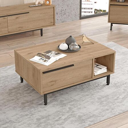 Robin Home Lidya Orta Sehpa Metal Ayaklı Kapaklı Sepet
