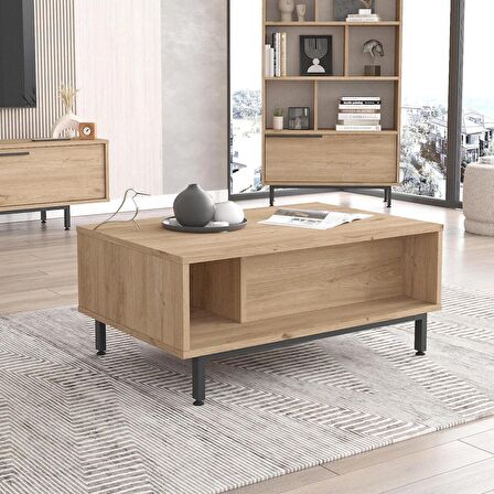 Robin Home Lidya Orta Sehpa Metal Ayaklı Kapaklı Sepet