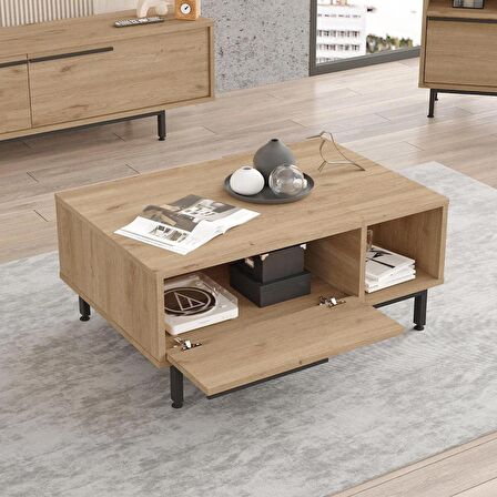 Robin Home Lidya Orta Sehpa Metal Ayaklı Kapaklı Sepet