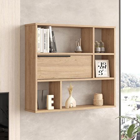 Robin Home Lidya Duvar Rafı Kitaplık Kapaklı Sepet