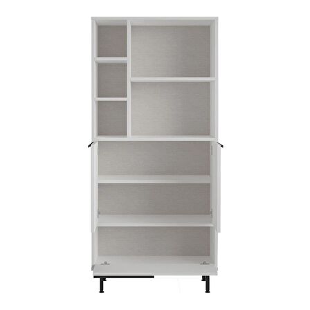 Robin Home Lidya Ofis Klasör Dolabı Kitaplık 3 Kapaklı Metal Ayaklı Beyaz ON9B-W