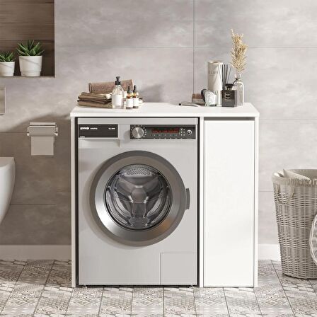 Robin Home Diana Çamaşır Makinesi Dolabı Çekmeceli Beyaz 