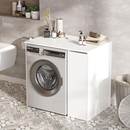 Robin Home Diana Çamaşır Makinesi Dolabı Çekmeceli Beyaz 
