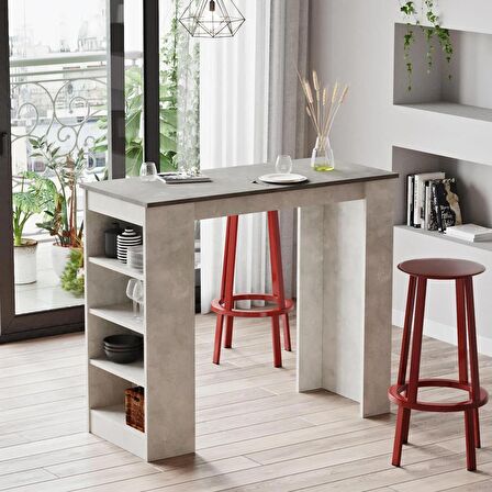 Robin Home Thales Bar Masası Mutfak Yemek Masası Beton-Taş ST1-GT