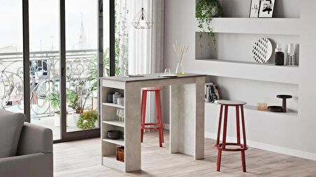 Robin Home Thales Bar Masası Mutfak Yemek Masası Beton-Taş ST1-GT