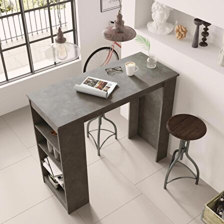 Robin Home Thales Bar Masası Mutfak Yemek Masası Beton ST1-RG