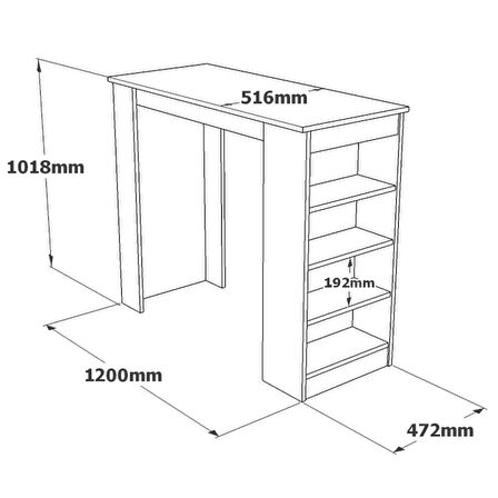 Robin Home Thales Bar Masası Mutfak Yemek Masası Beton ST1-RG