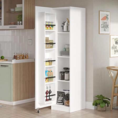 Robin Home Kelly Çok Amaçlı Dolap Kiler Dolabı Erzak Dolabı Beyaz 
