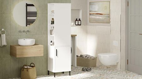 Robin Home Bianca Çok Amaçlı Dolap Banyo Dolabı Beyaz 
