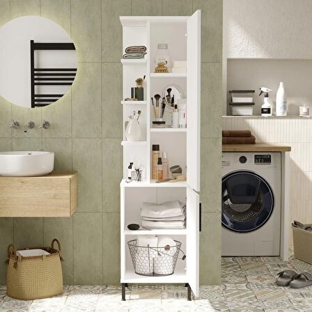 Robin Home Bianca Çok Amaçlı Dolap Banyo Dolabı Beyaz 