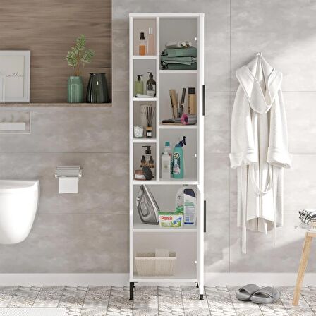 Robin Home Bianca Çok Amaçlı Dolap Banyo Dolabı Beyaz 