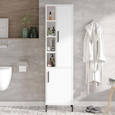 Robin Home Bianca Çok Amaçlı Dolap Banyo Dolabı Beyaz 