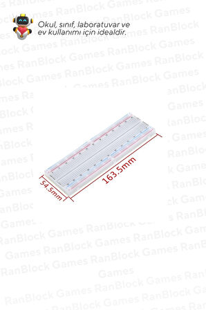 10'lu Paket 830 Pin Büyük Boy Breadboard - Okul ve Sınıflar için MEB Uyumlu