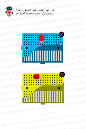 10'lu Paket 170 Pin Mini Breadboard Karışık Renklerde - Okul ve Sınıflar için MEB Uyumlu