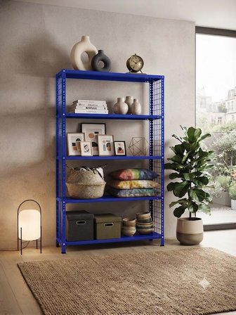 5 Katlı Renkli Dekoratif Çelik Raf - Çiçeklik rafı, Ofis Rafı 0,70 mm Siyah-59x93 cm-150 cm