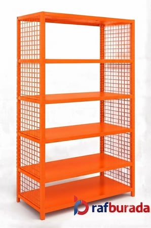 6 Katlı Renkli Tel Kafesli Dekoratif Çelik Raf - Çiçeklik rafı, Ofis Rafı 0,70 mm Yeşil-43x60 cm-250 cm