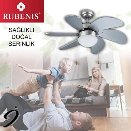 Rubenis RBT306 SLV Gümüş Aydınlatmalı Tavan Vantilatörü
