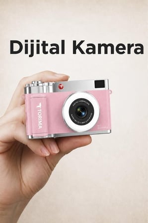 Mini Dijital Retro Kamera CMR50 Pembe 48MP Flip Ekranlı Vlog Kamerası Çekiş Aleti