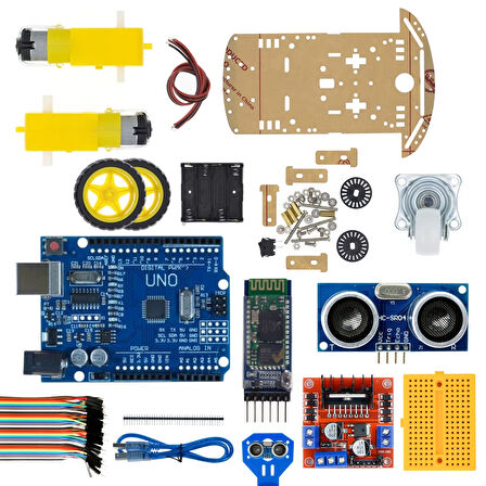 Arduino Uyumlu 2 Teker Robot Araba Kodlama Seti 2WD-BLE (Kutulu ve E-Kitaplı)