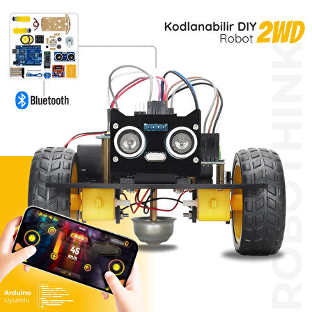 Arduino Uyumlu 2 Teker Robot Araba Kodlama Seti 2WD-BLE (Kutulu ve E-Kitaplı)