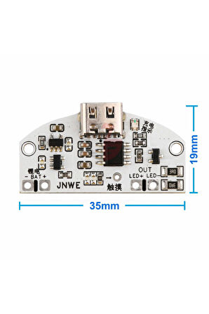 Type C Usb Besleme Dokunmatik Led Dimmer Modül 3.7V Lion Lityum Pil Şarj 3W Parlaklık Kontrol Anaht