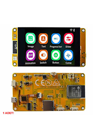 ESP32-48S035 3.5 inch Kapasitif Dokunmatik Tft Lcd Modül 320x480 Pixel Rgb Led Ldr Usb Uart IO Sens